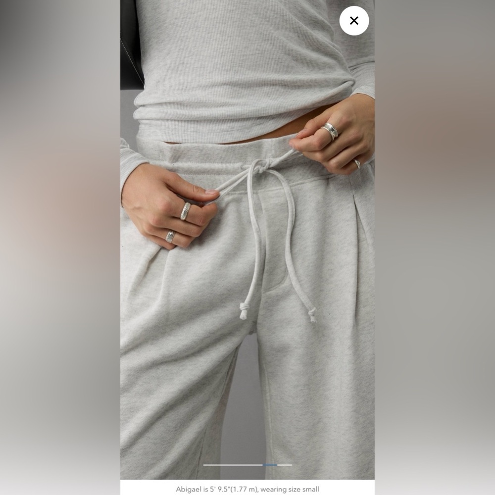 American Eagle - Fleece Wide-Leg Sweatpant Trouser - Small (Med ok) - SOLD OUT - Picture 5 of 7